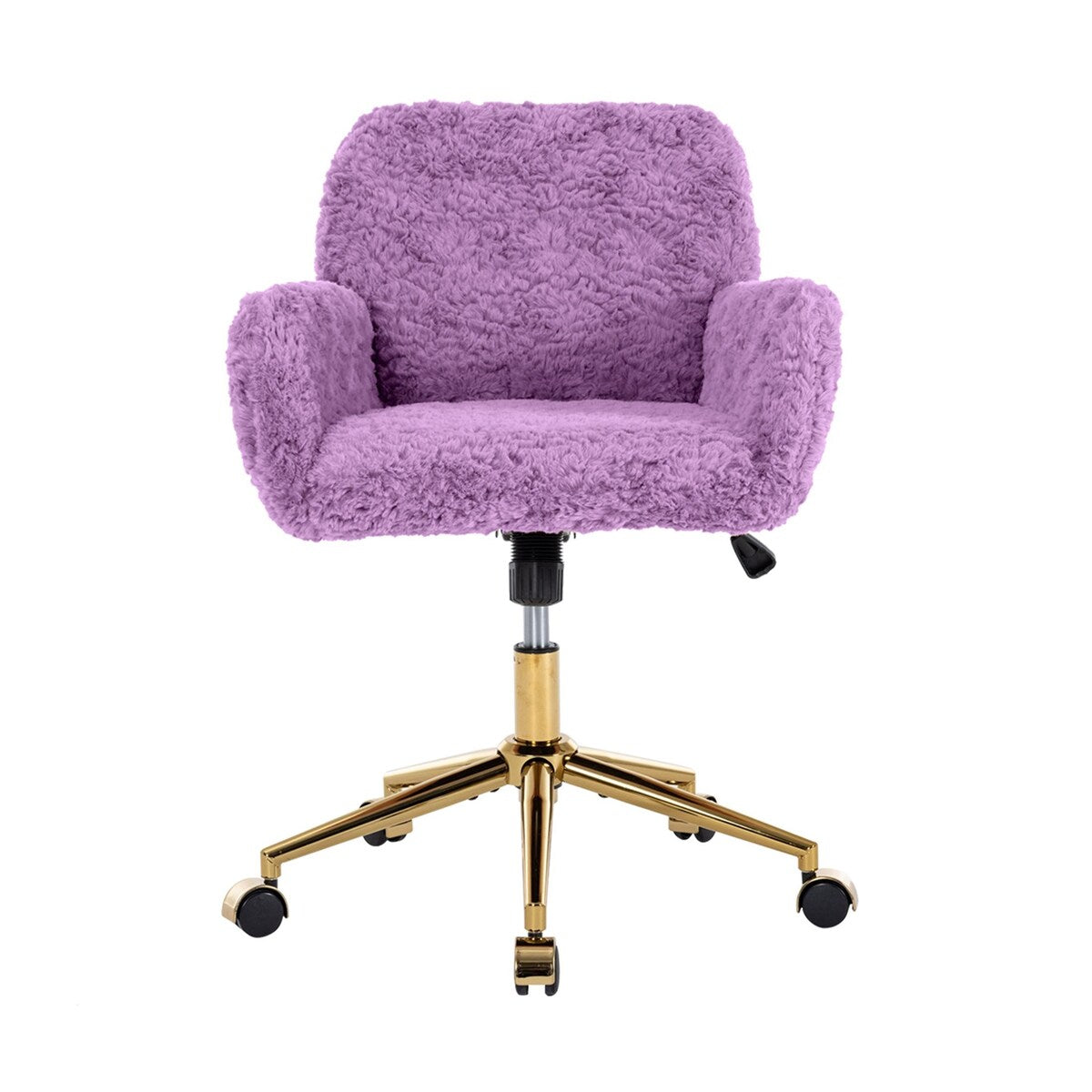 Upholstered Office Chair with Adjustable 360 Swivel Golden Base
