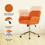 Upholstered Office Chair with Adjustable 360 Swivel Golden Base