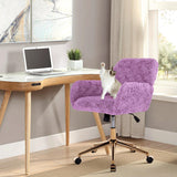 Upholstered Office Chair with Adjustable 360 Swivel Golden Base