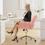 Upholstered Office Chair with Adjustable 360 Swivel Golden Base