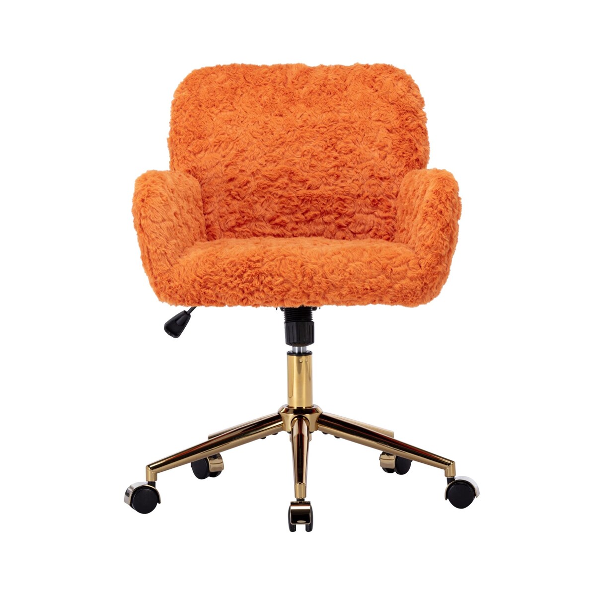 Upholstered Office Chair with Adjustable 360 Swivel Golden Base