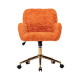Upholstered Office Chair with Adjustable 360 Swivel Golden Base