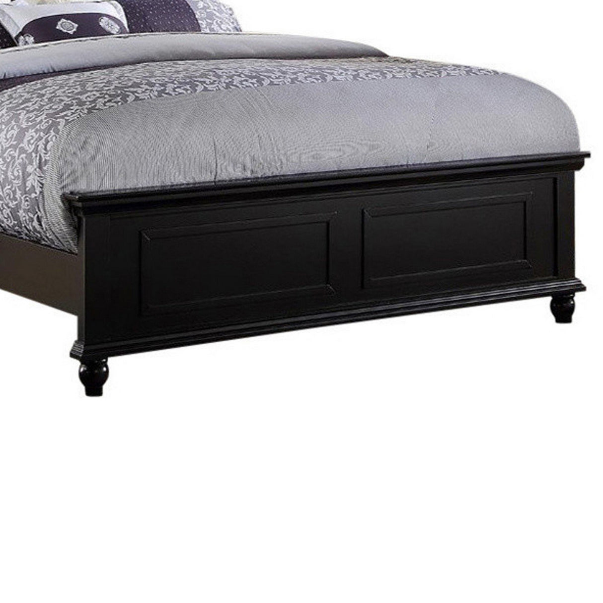 Seamless Wooden Queen Bed, Black