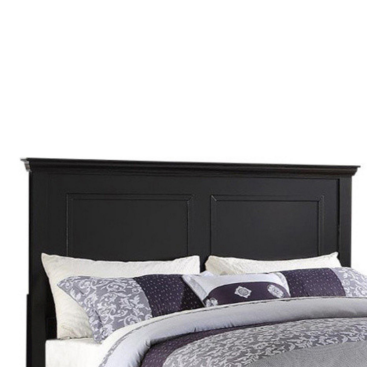 Seamless Wooden Queen Bed, Black