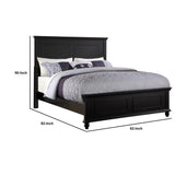 Seamless Wooden Queen Bed, Black