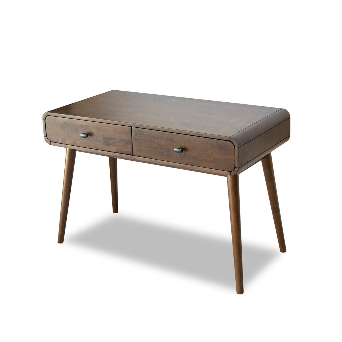 Seamore Mid-Century Modern Rectangular Study Desk in Brown