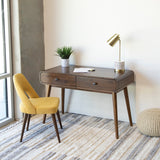 Seamore Mid-Century Modern Rectangular Study Desk in Brown