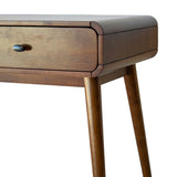 Seamore Mid-Century Modern Rectangular Study Desk in Brown