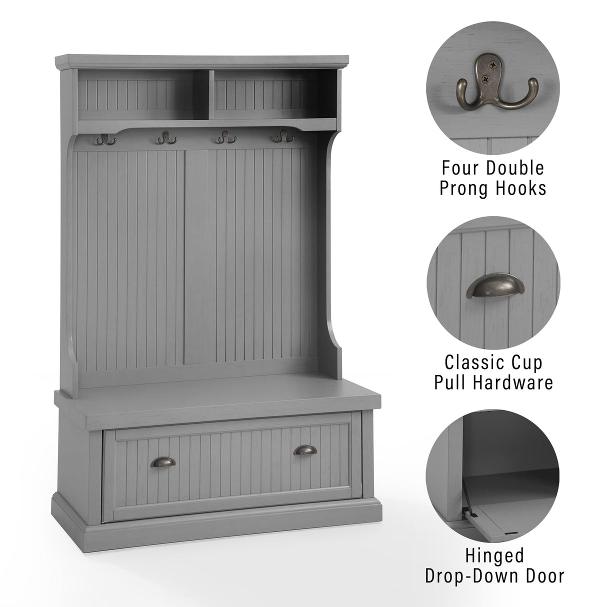 Crosley Seaside Hall Tree - 40 "W x	18.5 "D x 64.5 "H