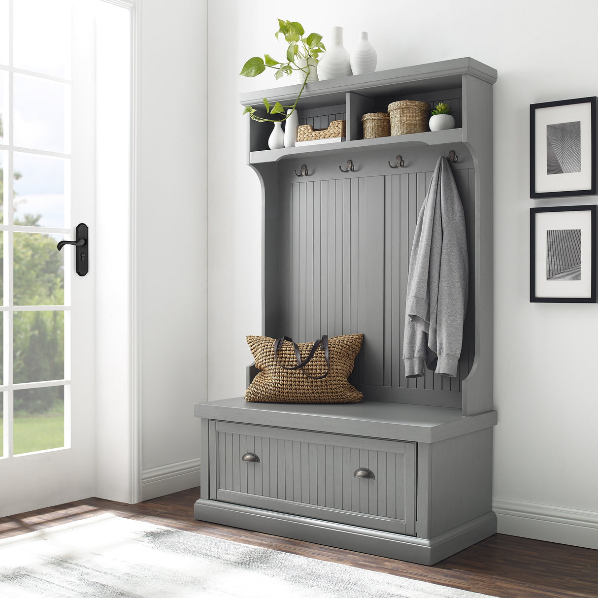 Crosley Seaside Hall Tree - 40 "W x	18.5 "D x 64.5 "H