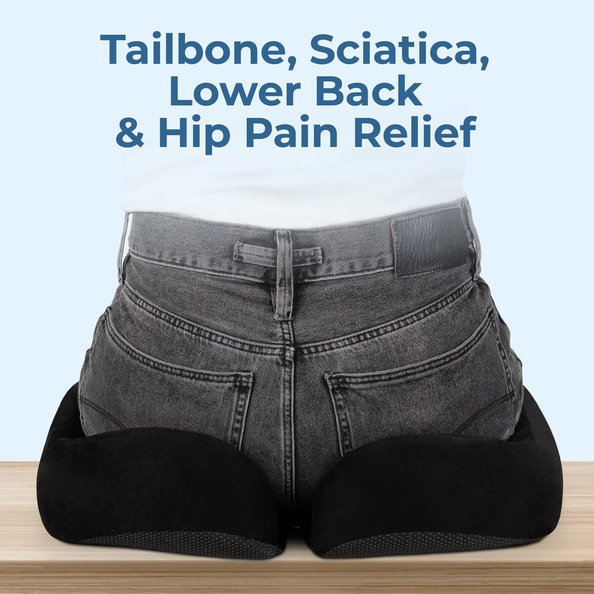 Seat Cushion Tailbone Pressure Relief Cushion Coccyx,Lower Back,Hip, Butt,Sciatica Pain Relief Pillow Memory Foam Chair Cushions