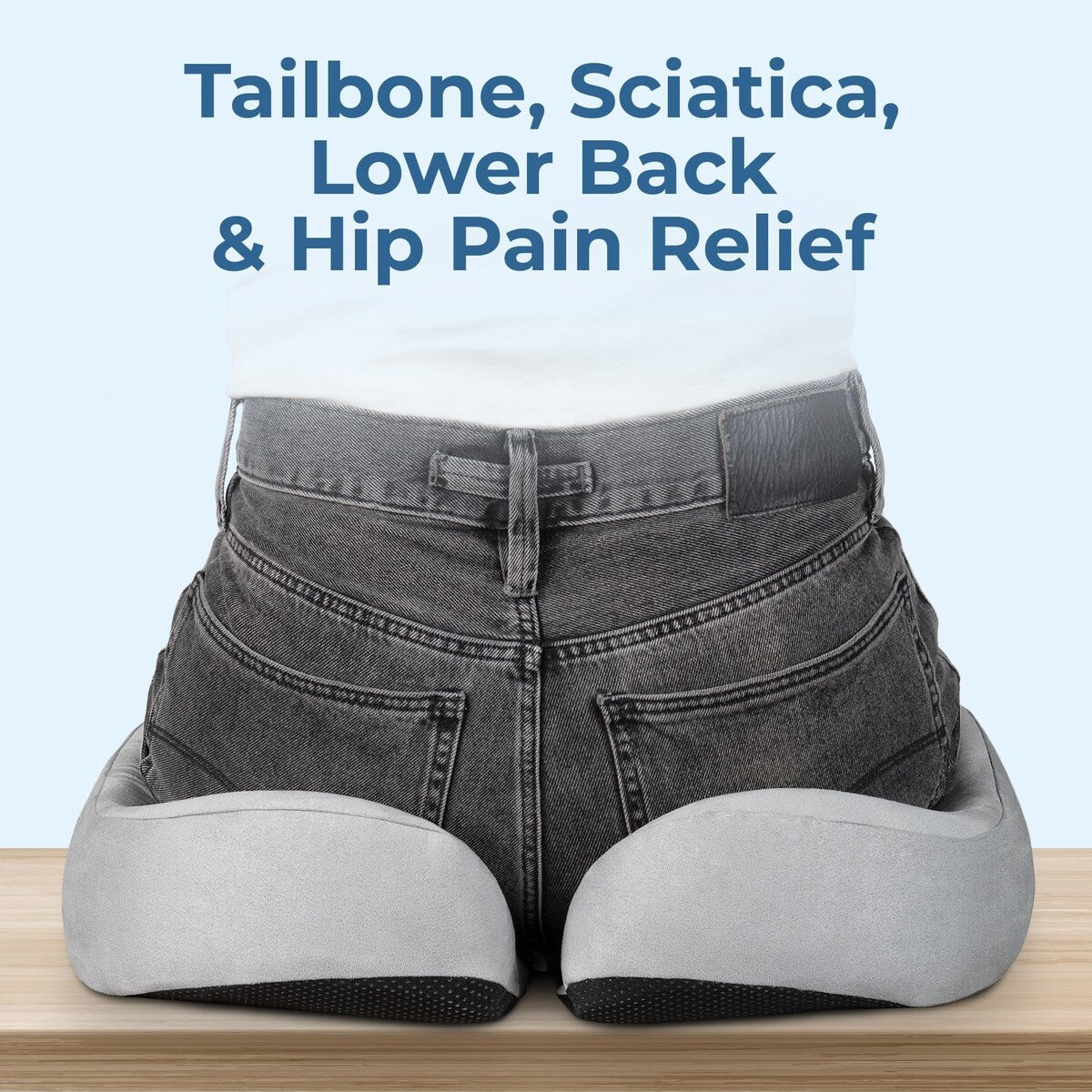 Seat Cushion Tailbone Pressure Relief Cushion Coccyx,Lower Back,Hip, Butt,Sciatica Pain Relief Pillow Memory Foam Chair Cushions