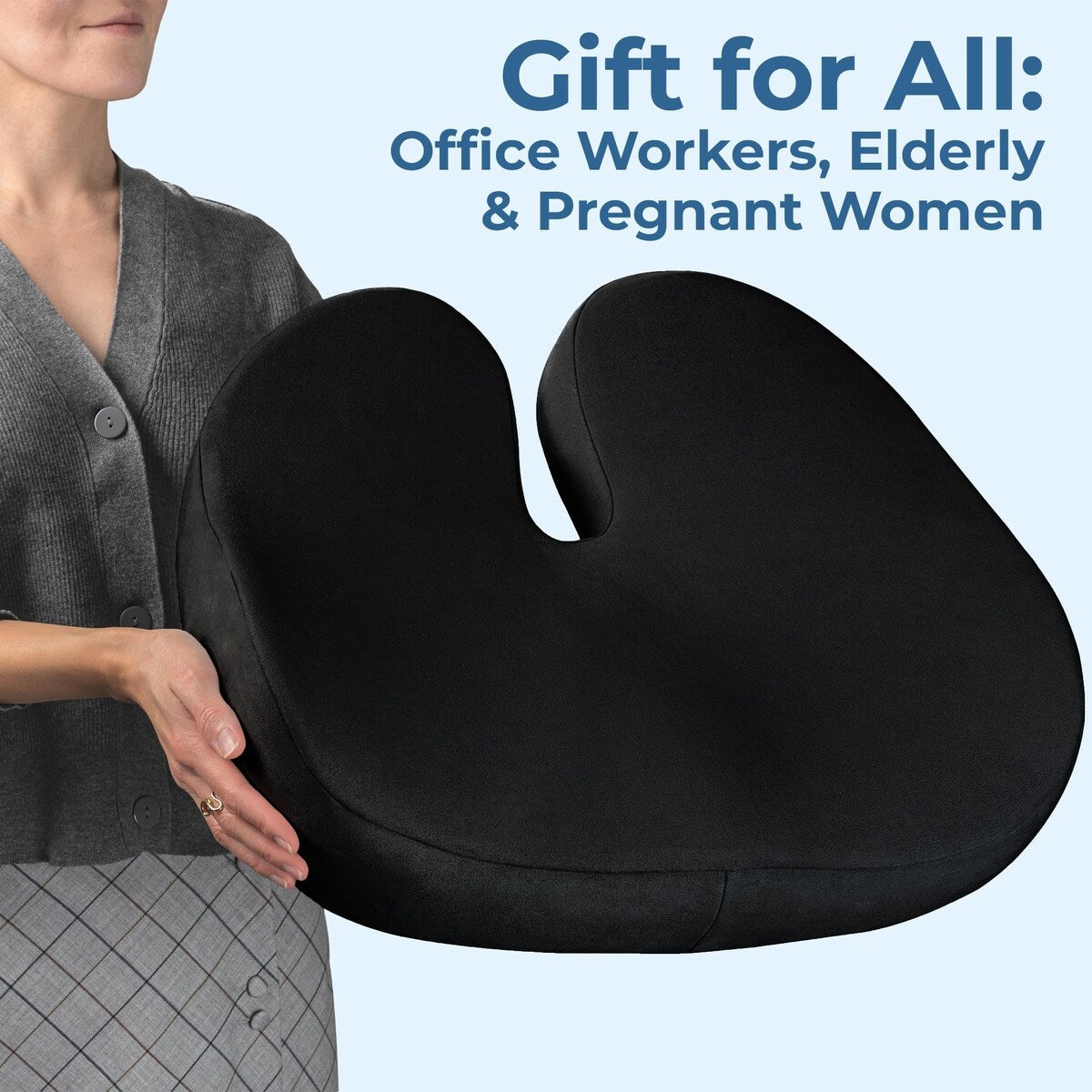 Seat Cushion Tailbone Pressure Relief Cushion Coccyx,Lower Back,Hip, Butt,Sciatica Pain Relief Pillow Memory Foam Chair Cushions
