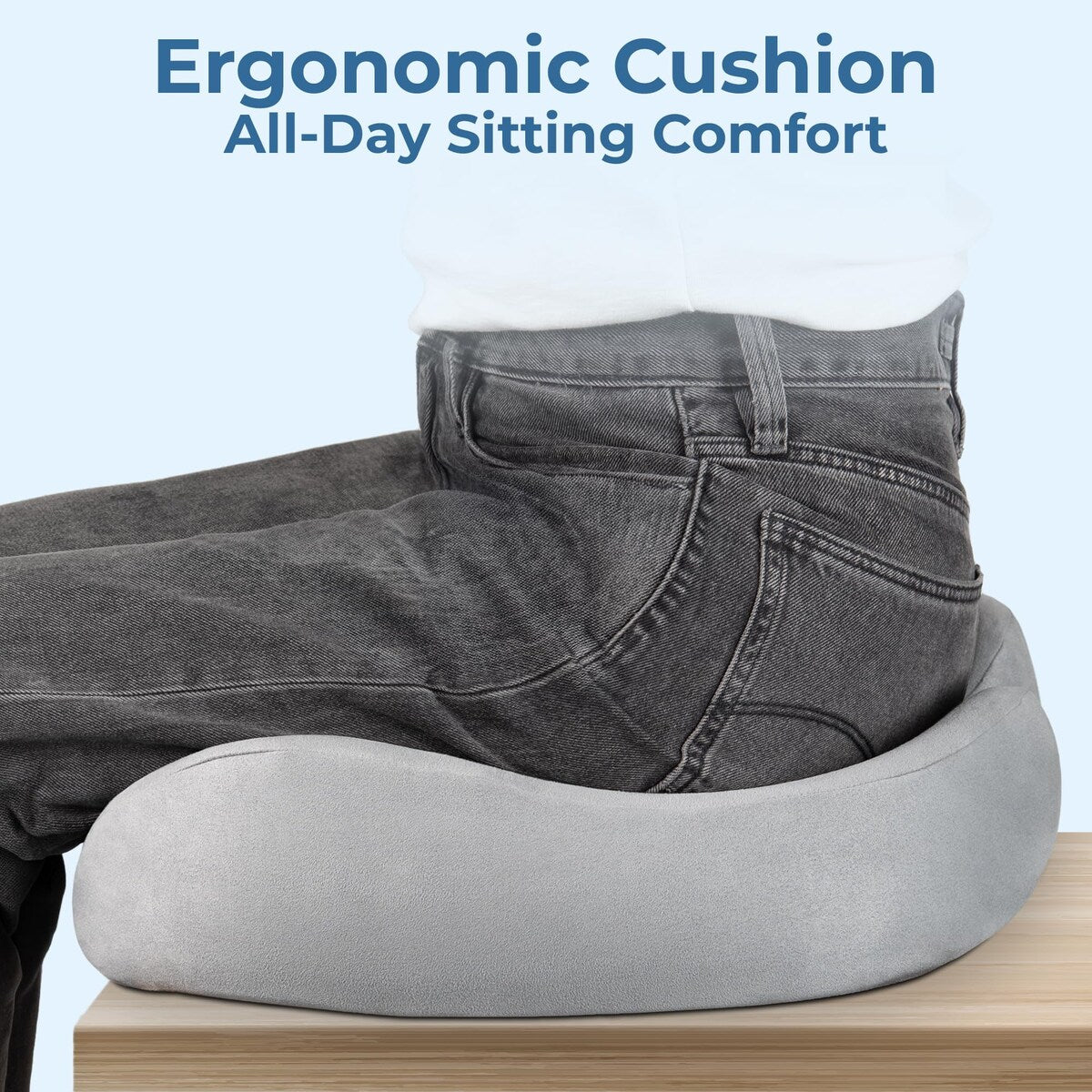 Seat Cushion Tailbone Pressure Relief Cushion Coccyx,Lower Back,Hip, Butt,Sciatica Pain Relief Pillow Memory Foam Chair Cushions