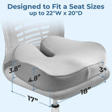 Seat Cushion Tailbone Pressure Relief Cushion Coccyx,Lower Back,Hip, Butt,Sciatica Pain Relief Pillow Memory Foam Chair Cushions