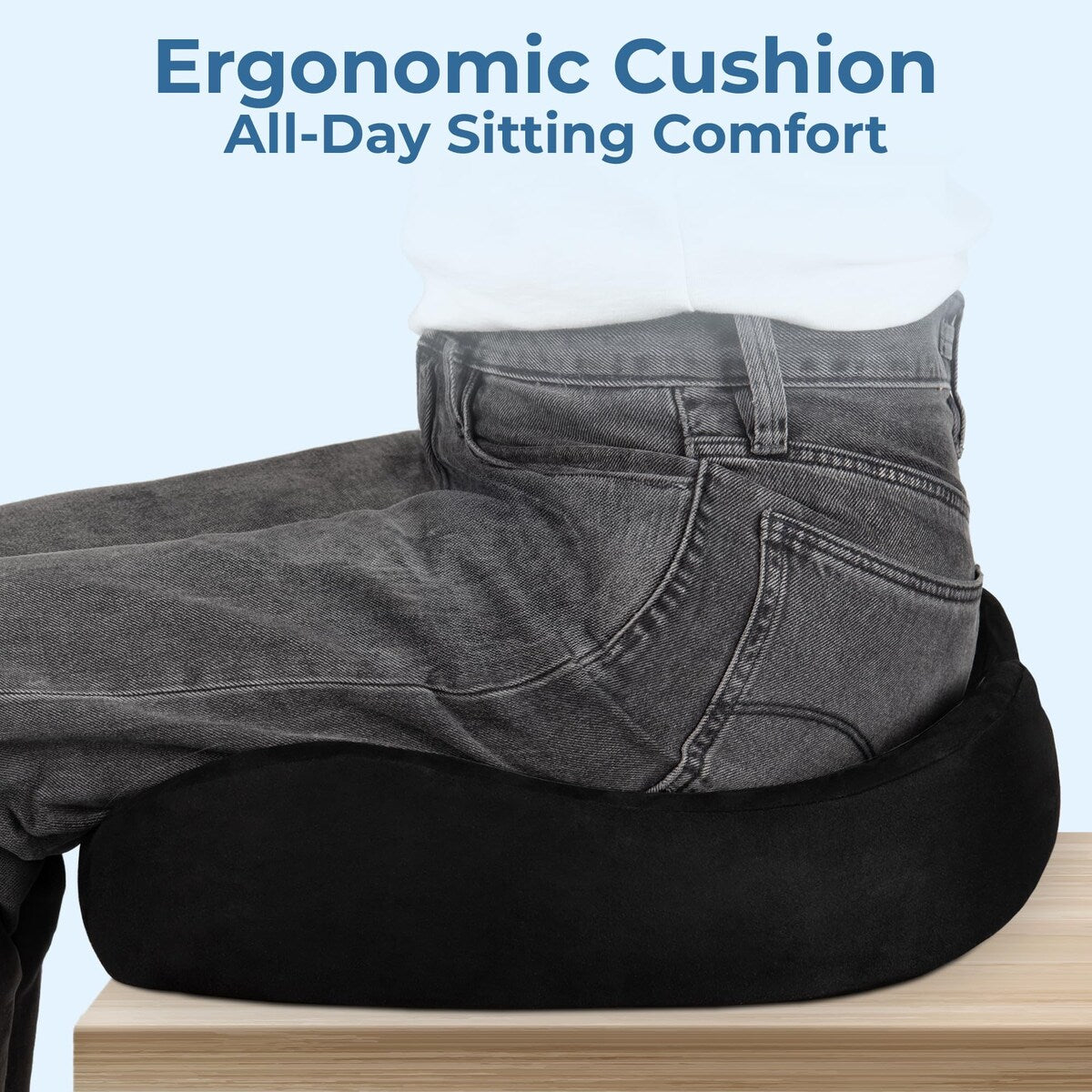 Seat Cushion Tailbone Pressure Relief Cushion Coccyx,Lower Back,Hip, Butt,Sciatica Pain Relief Pillow Memory Foam Chair Cushions