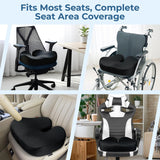 Seat Cushion Tailbone Pressure Relief Cushion Coccyx,Lower Back,Hip, Butt,Sciatica Pain Relief Pillow Memory Foam Chair Cushions