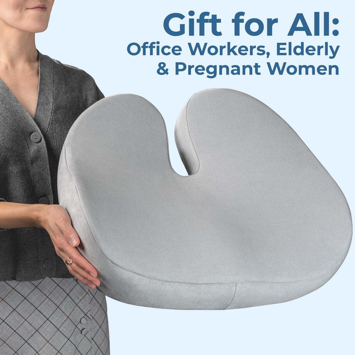 Seat Cushion Tailbone Pressure Relief Cushion Coccyx,Lower Back,Hip, Butt,Sciatica Pain Relief Pillow Memory Foam Chair Cushions