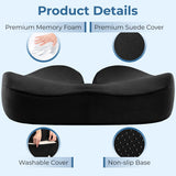 Seat Cushion Tailbone Pressure Relief Cushion Coccyx,Lower Back,Hip, Butt,Sciatica Pain Relief Pillow Memory Foam Chair Cushions