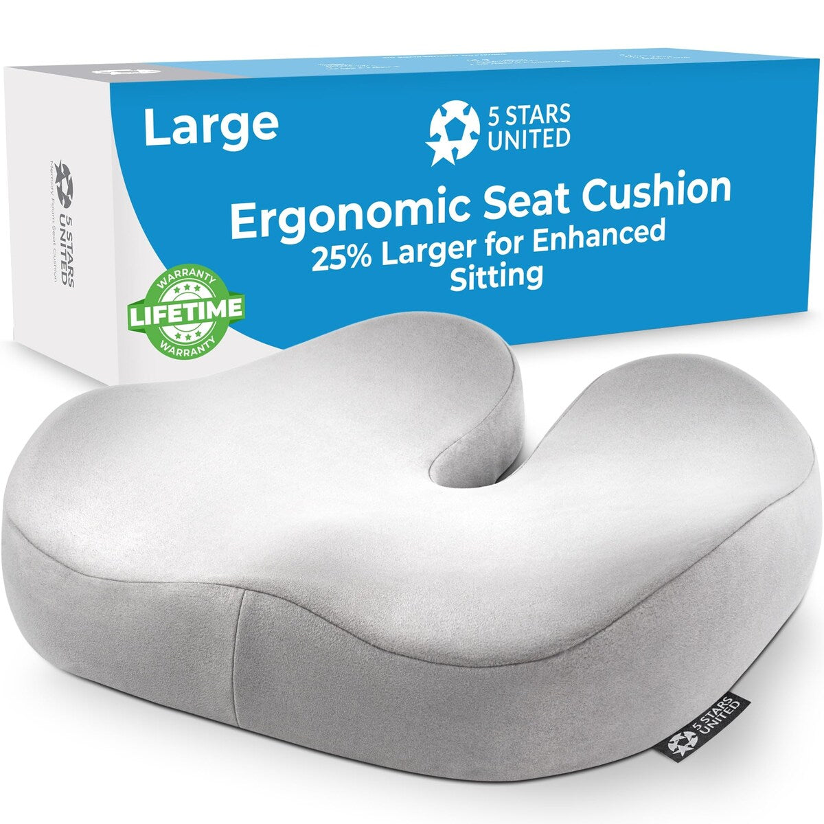 Seat Cushion Tailbone Pressure Relief Cushion Coccyx,Lower Back,Hip, Butt,Sciatica Pain Relief Pillow Memory Foam Chair Cushions