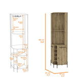 Sebago 5-Bottle 2-Shelf Bar Cabinet Macadamia