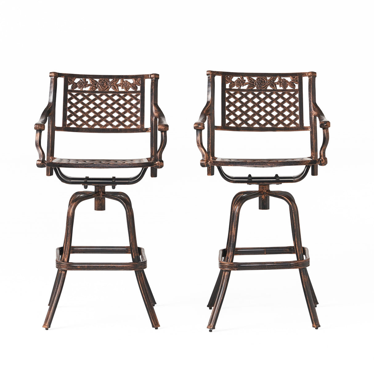 Sebastian Cast Aluminum Bar Stool (Set of 2) by Christopher Knight Home