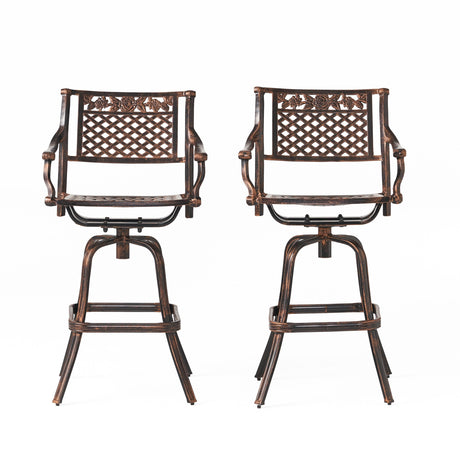Sebastian Cast Aluminum Bar Stool (Set of 2) by Christopher Knight Home