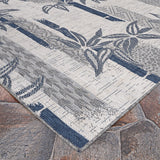 Sebille Bamboo Ivory- Blue Indoor/ Outdoor Area Rug