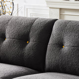 Sectional Sofa Sherpa Fabric Modular Sofa Couch 4 Seater with Ottoman