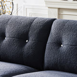 Sectional Sofa Sherpa Fabric Modular Sofa Couch 4 Seater with Ottoman