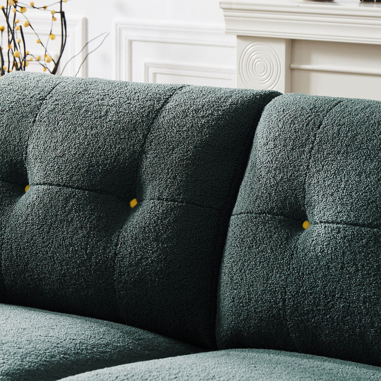 Sectional Sofa Sherpa Fabric Modular Sofa Couch 4 Seater with Ottoman