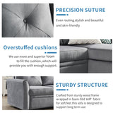 Sectional Reversible 3 Seat Couch Bed Velvet Pull out Sleeper Sofa with Storage Chaise