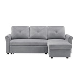 Sectional Reversible 3 Seat Couch Bed Velvet Pull out Sleeper Sofa with Storage Chaise