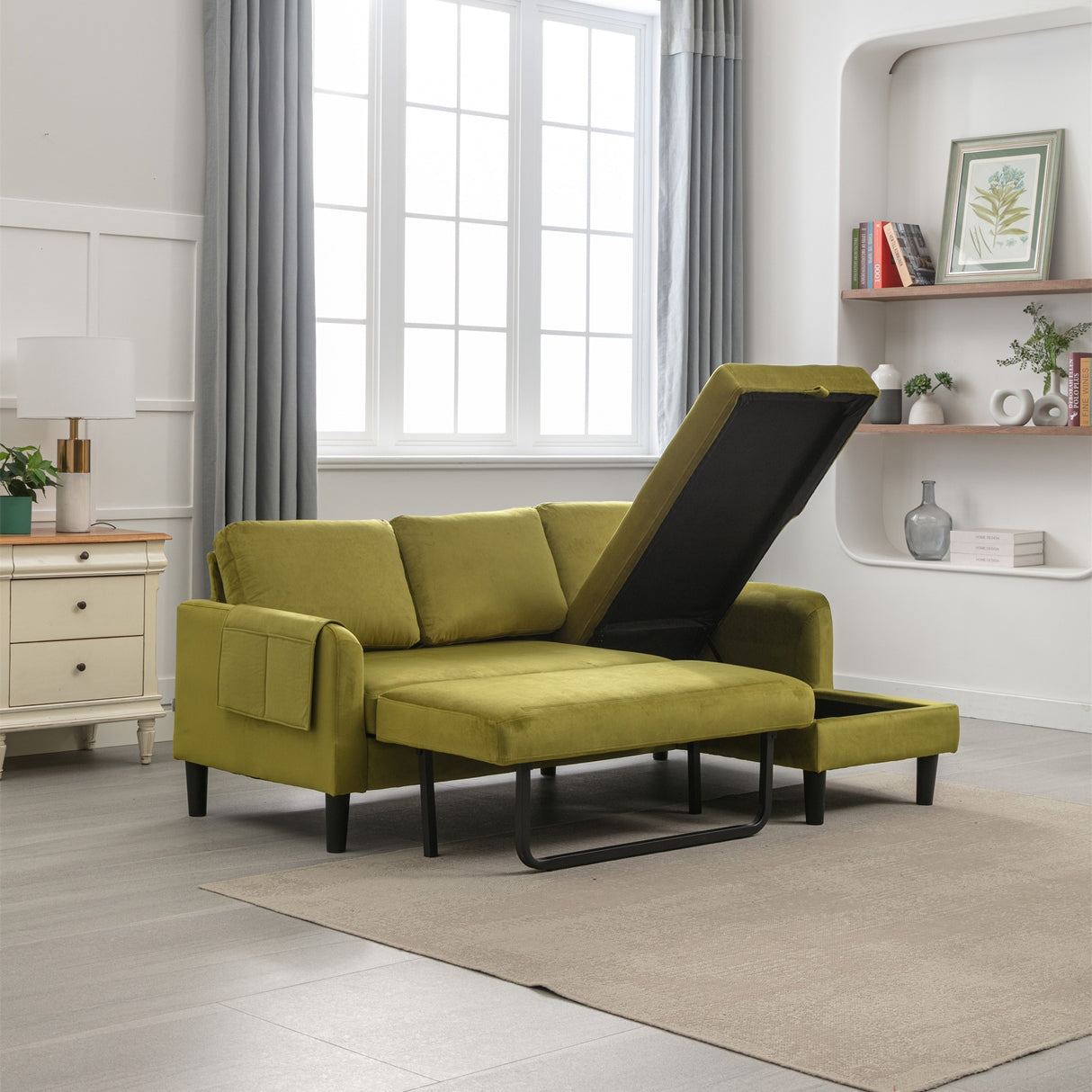 Sectional Sofa Bed with Storage Convertible Chaise