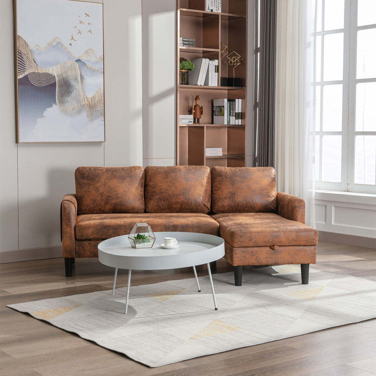 Sectional Sofa Bed with Storage Convertible Chaise