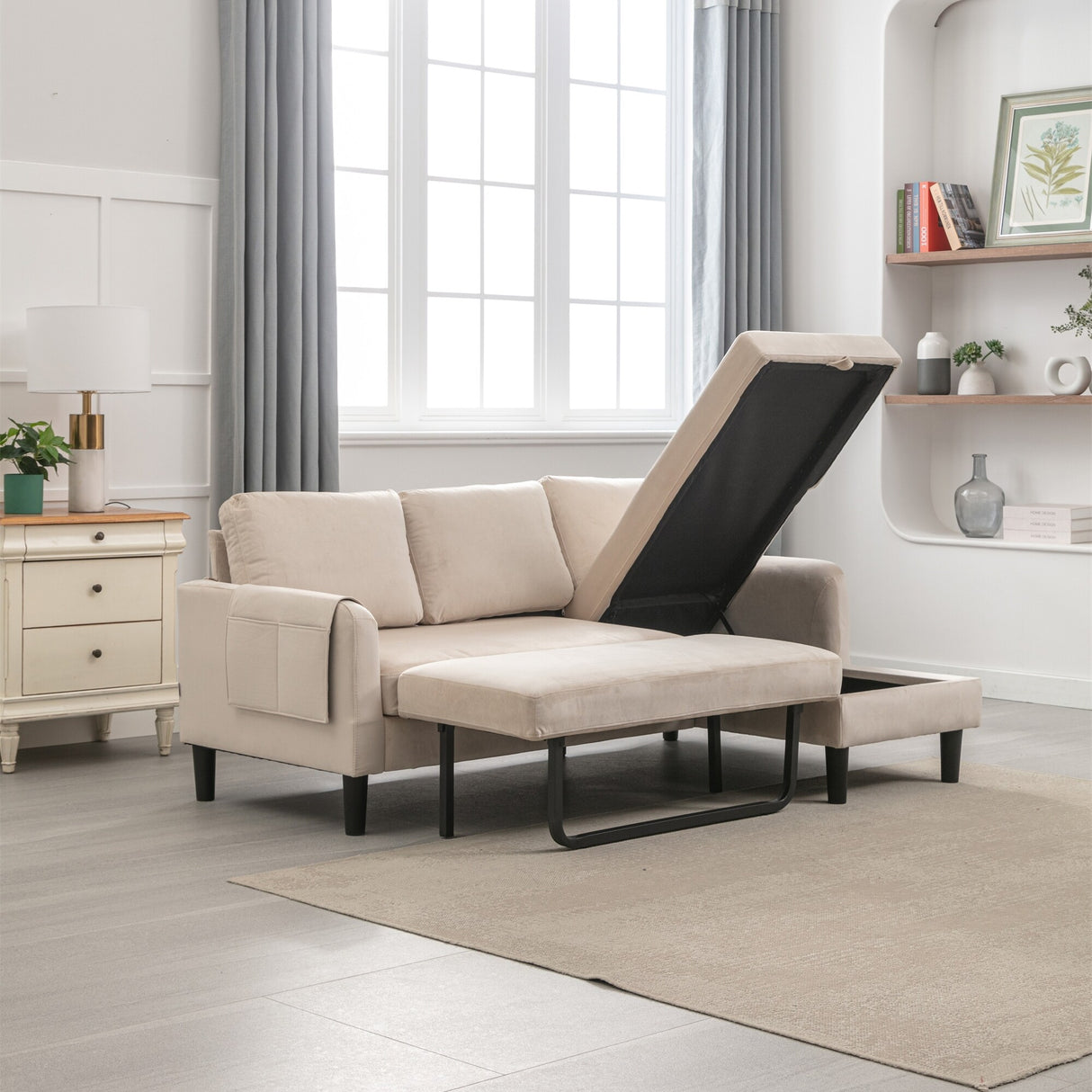 Sectional Sofa Bed with Storage Convertible Chaise