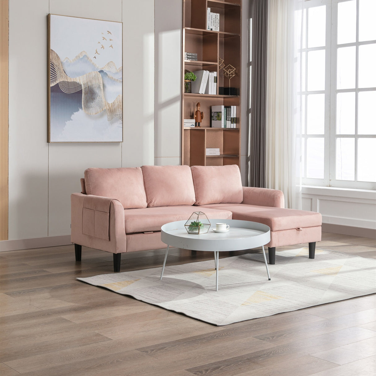 Sectional Sofa Bed with Storage Convertible Chaise