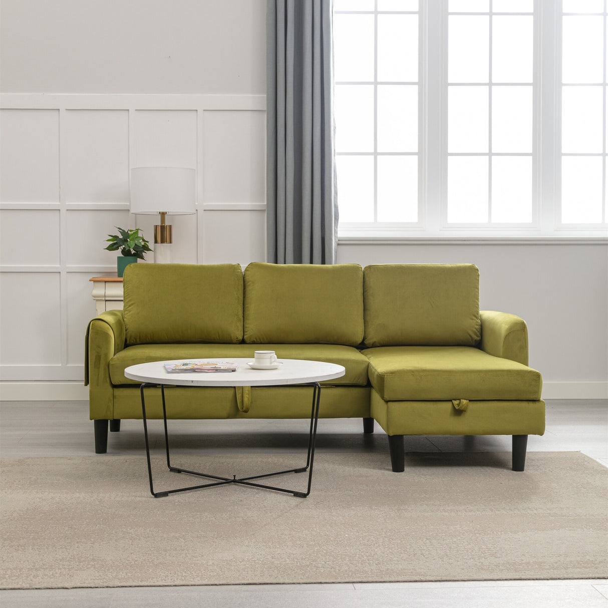 Sectional Sofa Bed with Storage Convertible Chaise