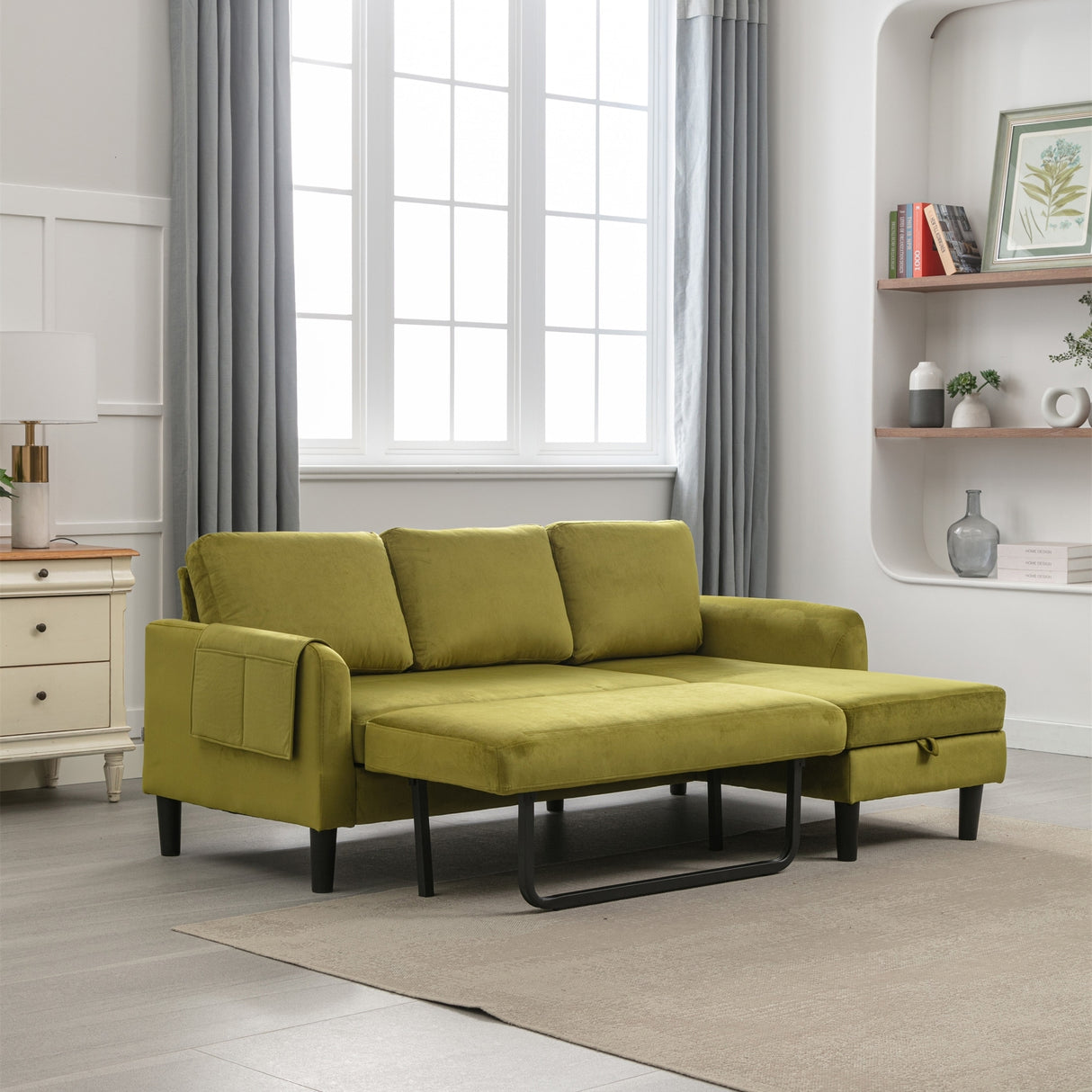 Sectional Sofa Bed with Storage Convertible Chaise