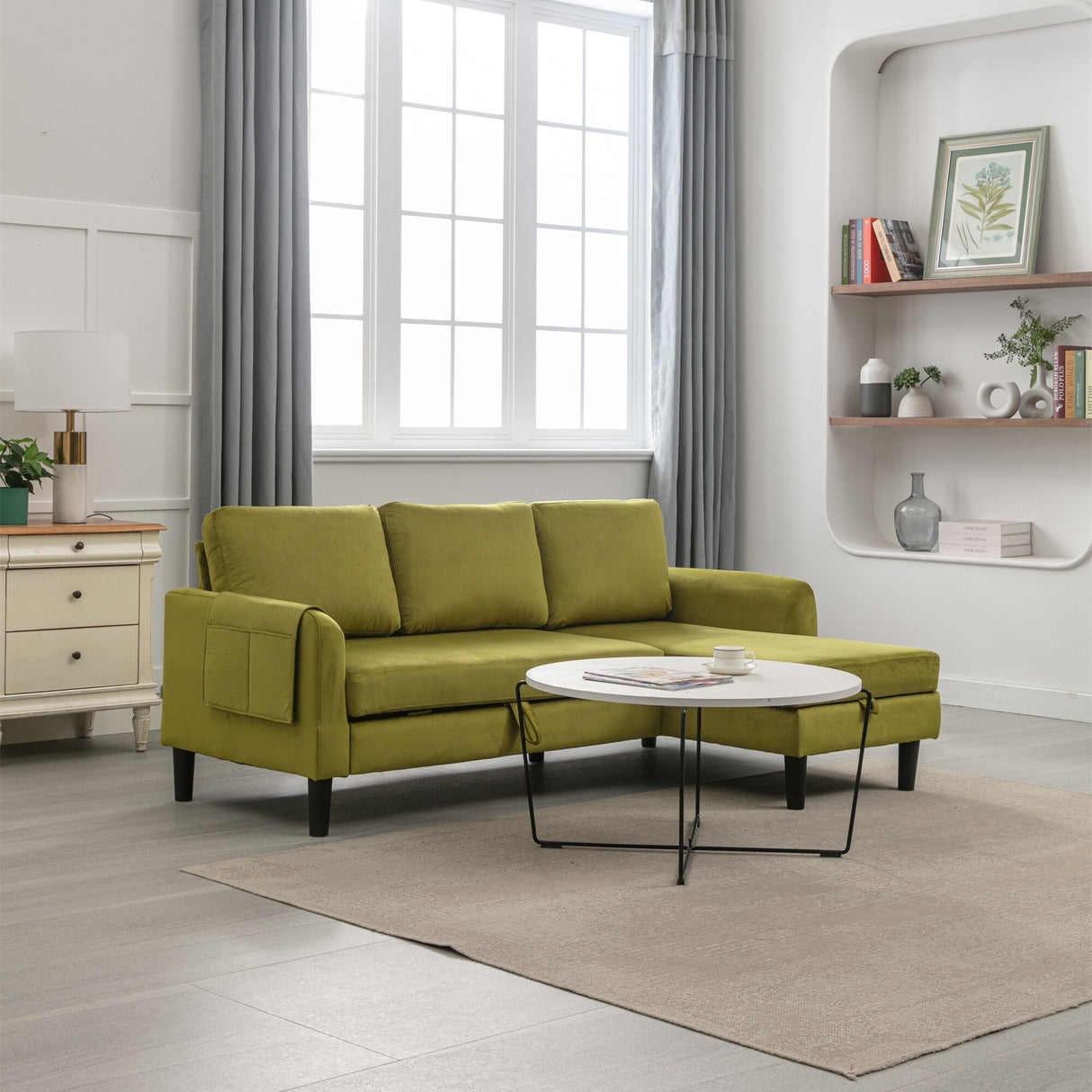 Sectional Sofa Bed with Storage Convertible Chaise