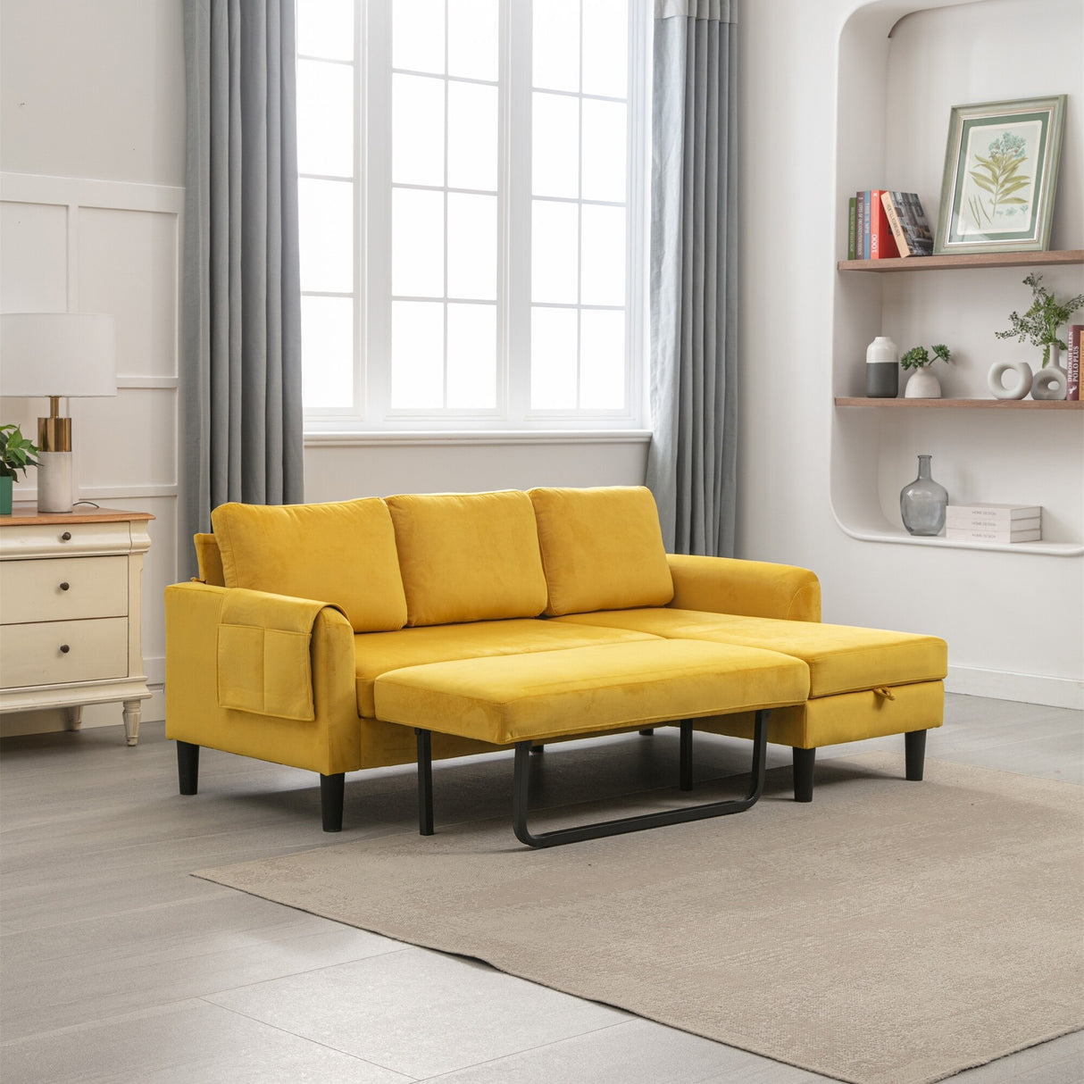 Sectional Sofa Bed with Storage Convertible Chaise