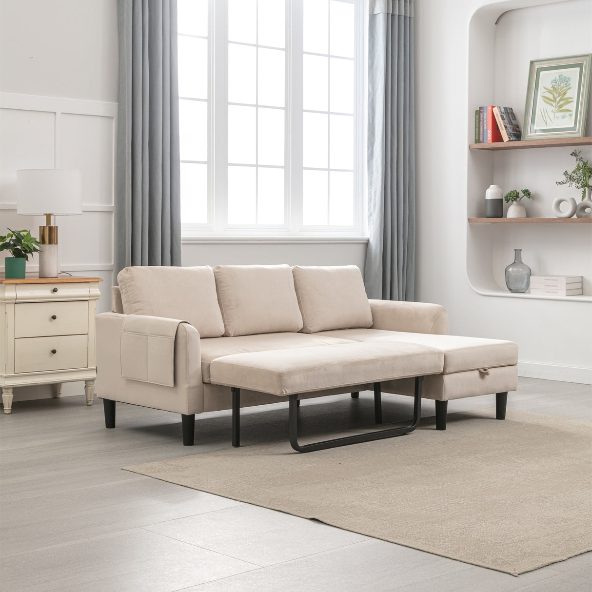 Sectional Sofa Bed with Storage Convertible Chaise