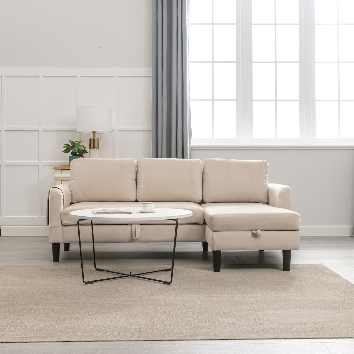 Sectional Sofa Bed with Storage Convertible Chaise