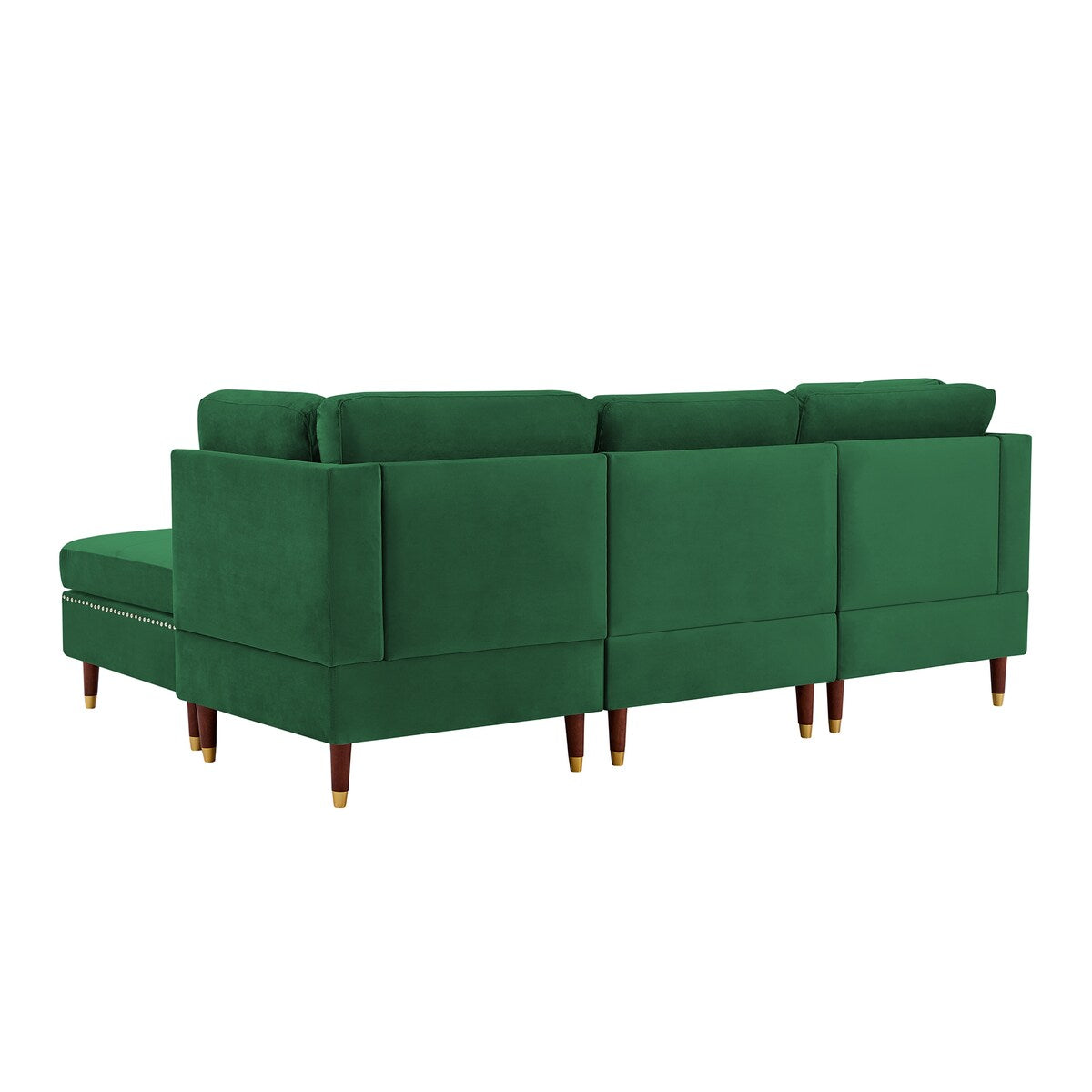 Sectional Sofa Couch with Ottoman, Modern L-Shaped Couch