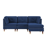 Sectional Sofa Couch with Ottoman, Modern L-Shaped Couch