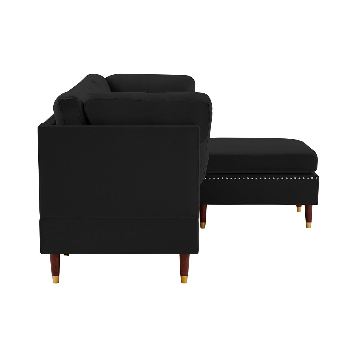 Sectional Sofa Couch with Ottoman, Modern L-Shaped Couch