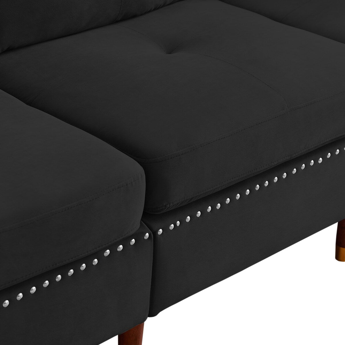 Sectional Sofa Couch with Ottoman, Modern L-Shaped Couch