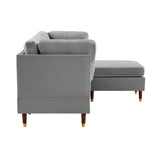 Sectional Sofa Couch with Ottoman, Modern L-Shaped Couch