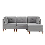 Sectional Sofa Couch with Ottoman, Modern L-Shaped Couch