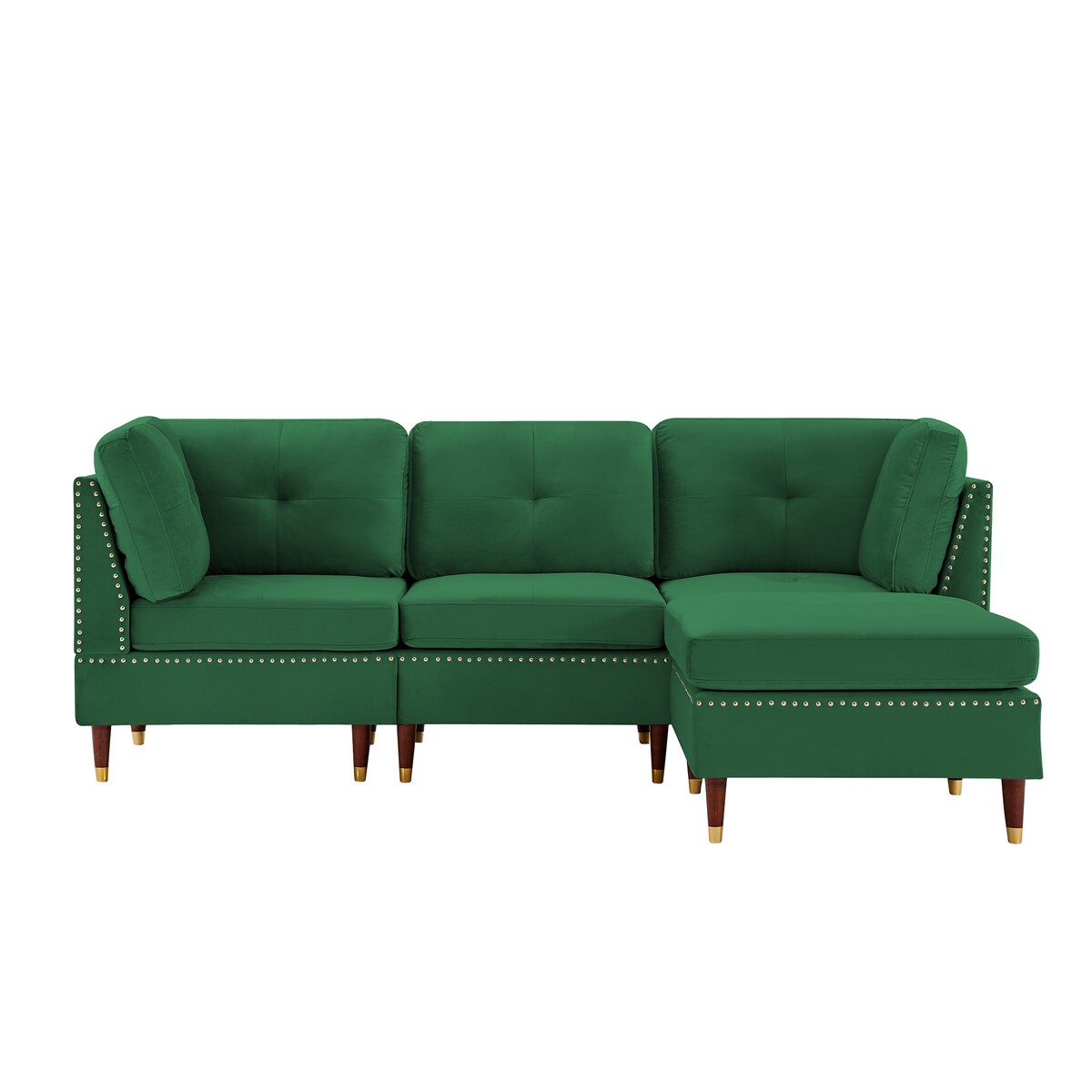 Sectional Sofa Couch with Ottoman, Modern L-Shaped Couch